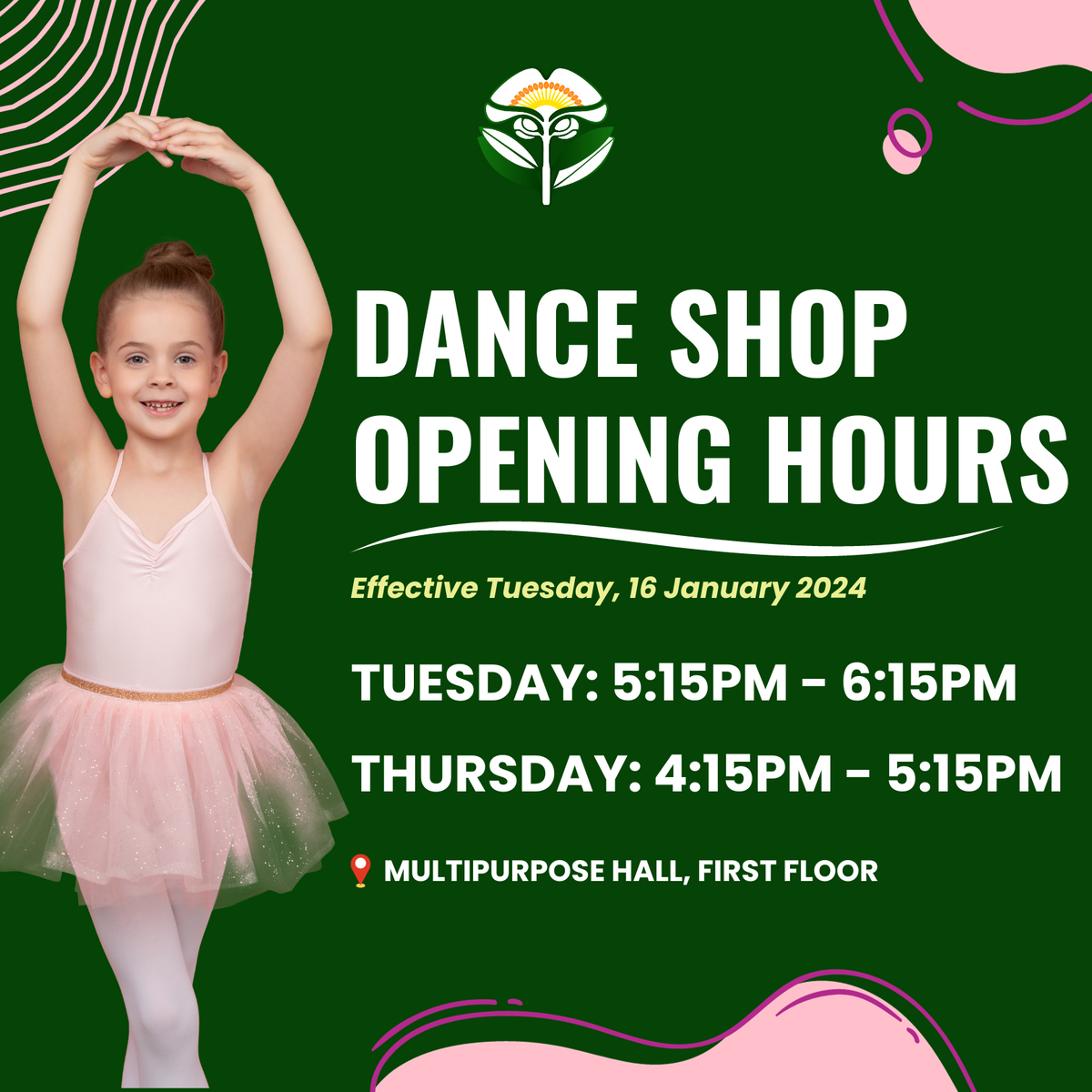 Dance Shop Opening Hours Effective 16 January 2024 Panaga Club