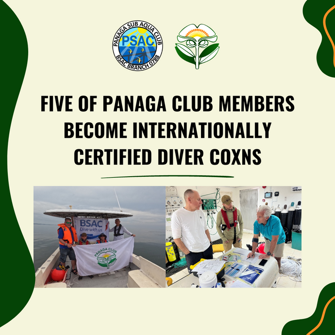 Five of Panaga Club Members Become Internationally Certified Diver Coxns