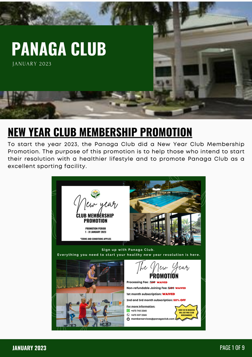 Panaga Club Newsletter - January 2023