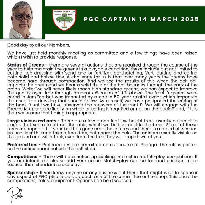 PGC Captain 14 March 2025