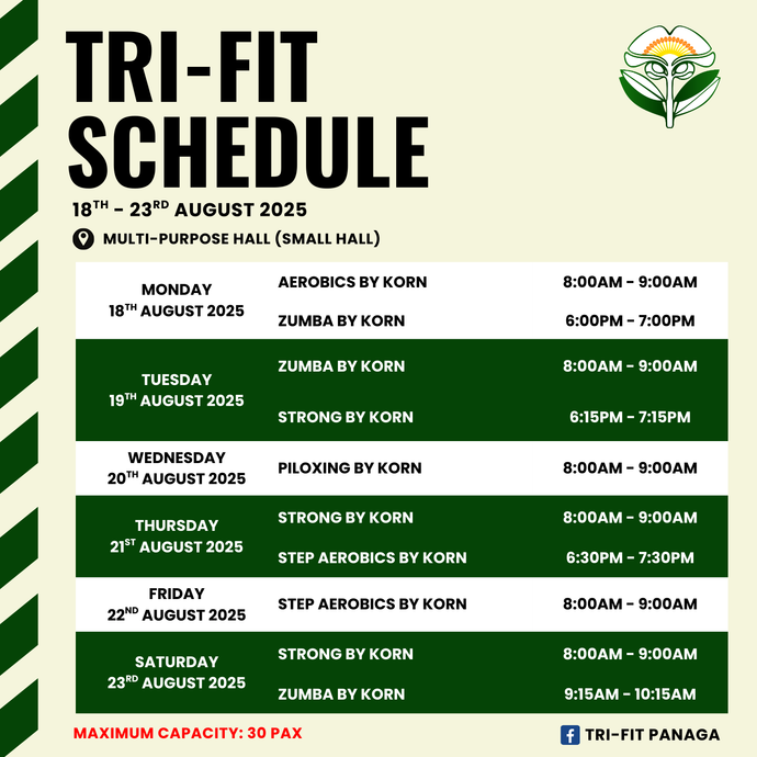 Tri-fit Schedule 18 to 23 August 2025