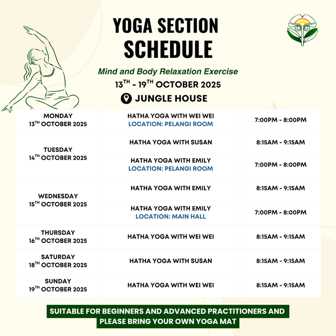 Yoga Schedule 13 to 19 October 2025
