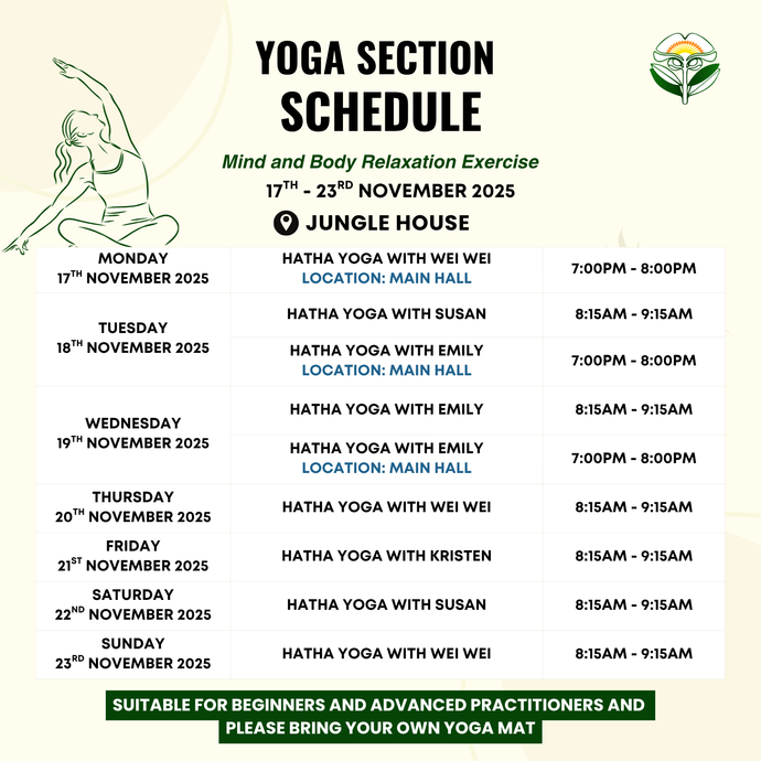 Yoga Schedule 17 to 23 November 2025
