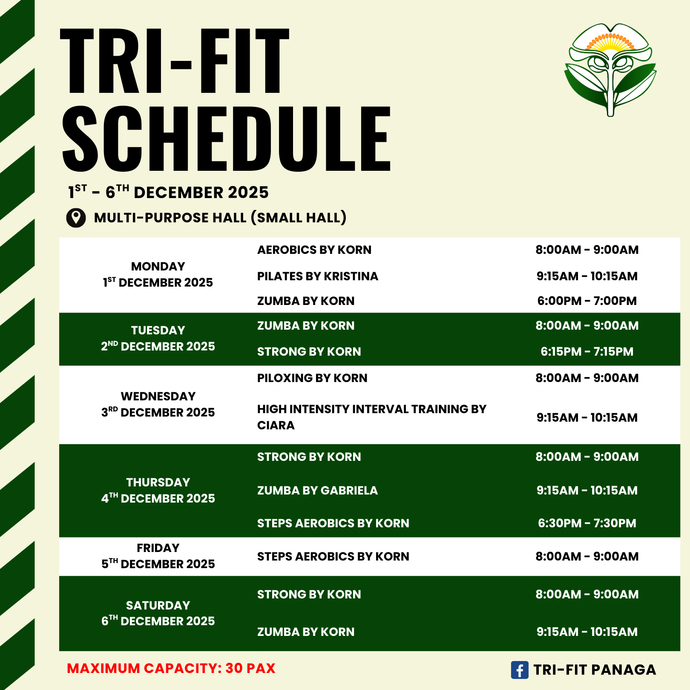 Tri-fit Schedule 1 to 7 December 2025