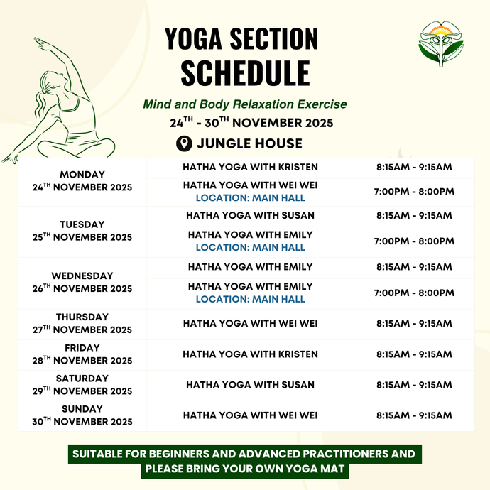 Yoga Schedule 24 to 30 November 2025