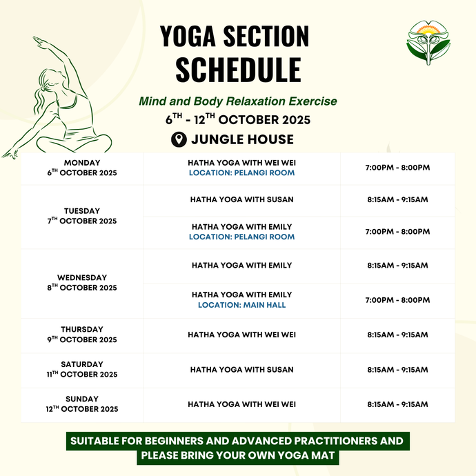 Yoga Schedule 6 to 12 October 202