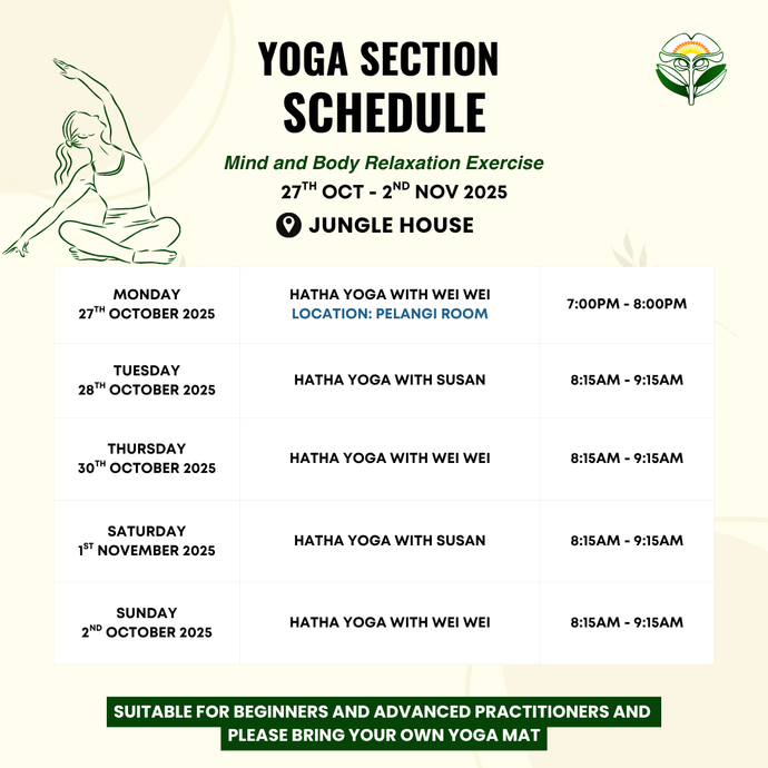 Yoga Schedule 27 October to 2 November