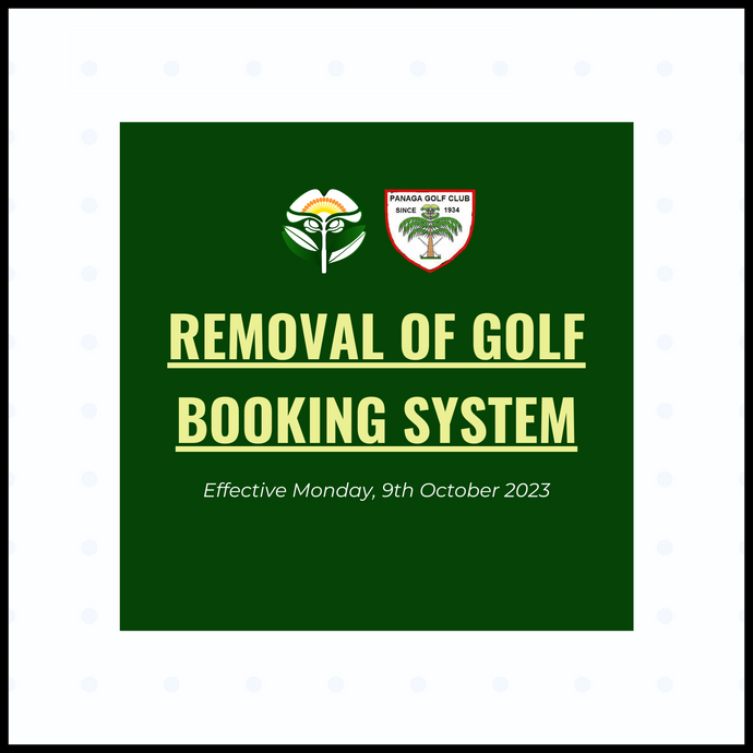 Removal of Golf Booking System