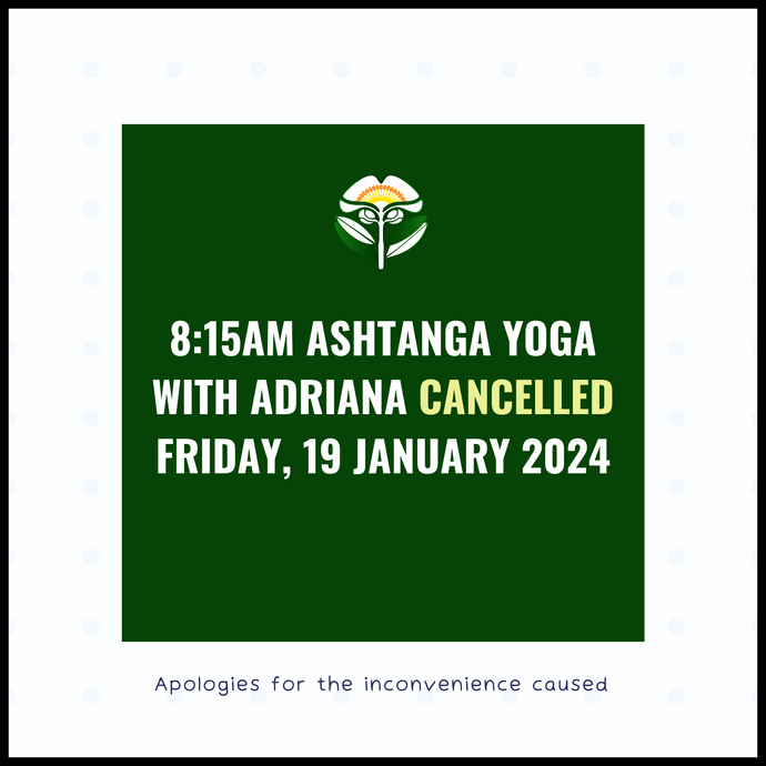 8:15am Ashtanga Yoga with Adriana Cancelled Friday, 19 January 2024