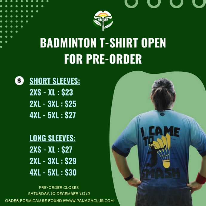 Badminton T-Shirt Open For Pre-Order