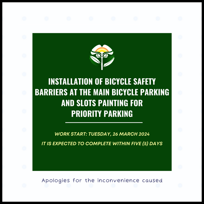 Installation of Bicycle Safety Barriers At The Main Bicycle Parking And Slots Painting For Priority Parking