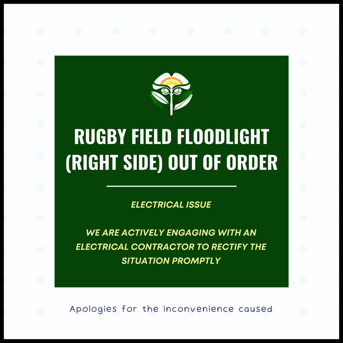 Rugby Field Floodlight (Right Side) Out of Order