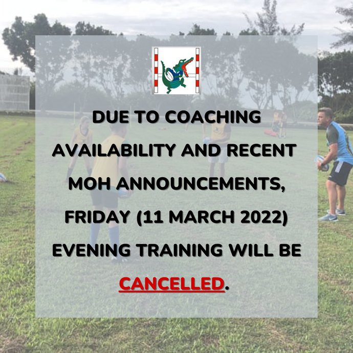 Kids Rugby Training Is Cancelled This Friday!