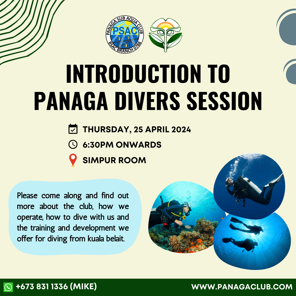 Introduction To Panaga Divers Session – Panaga Club