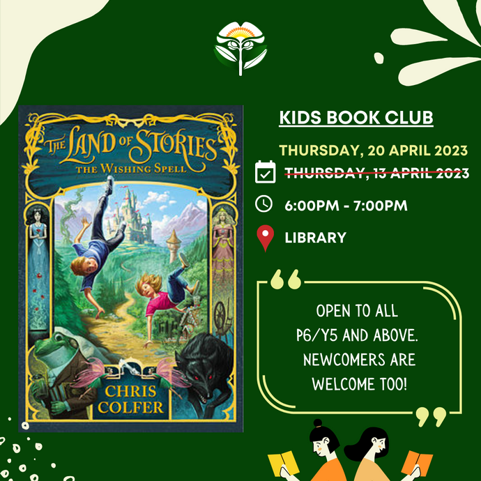 Kids Book Club Postponed To Thursday, 20 April 2023