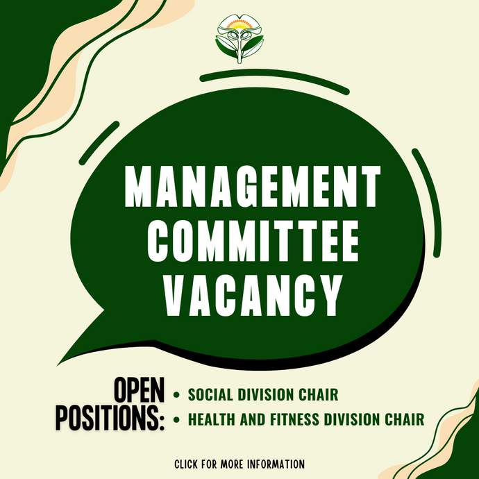 Management Committee Vacancy: Social Division Chair and Health and Fitness Division Chair