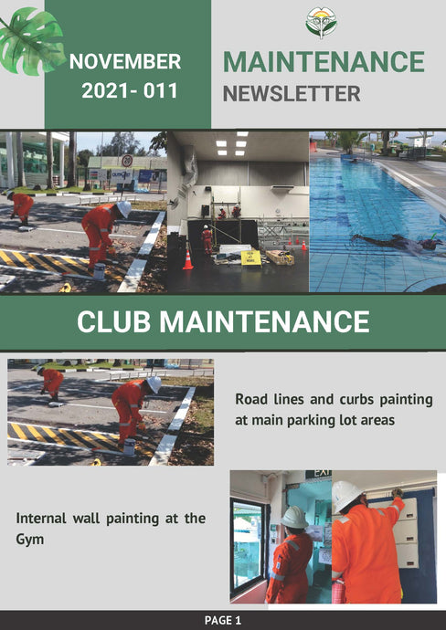 Maintenance Newsletter - November 2021