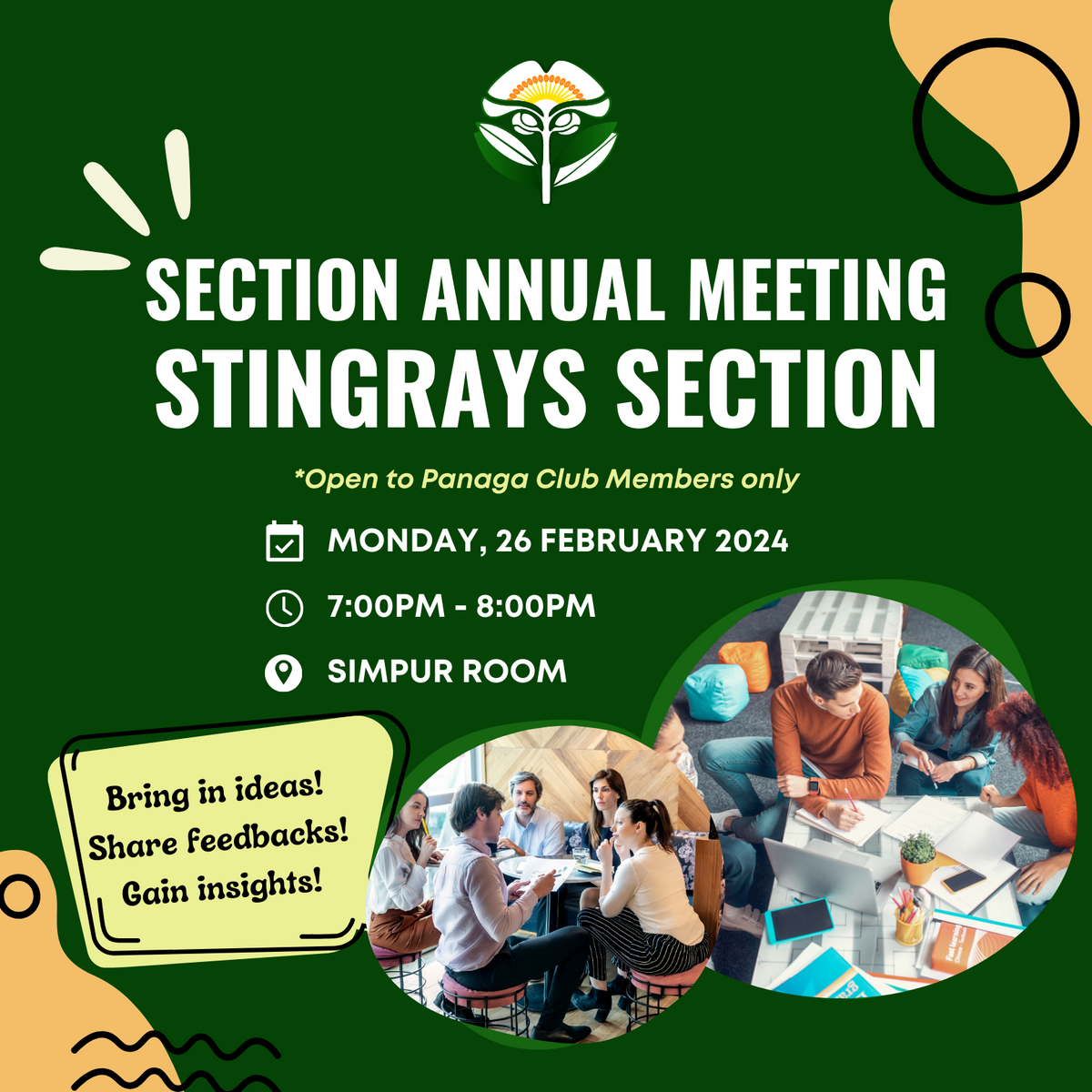 Section Annual Meeting Stingrays Section – Panaga Club