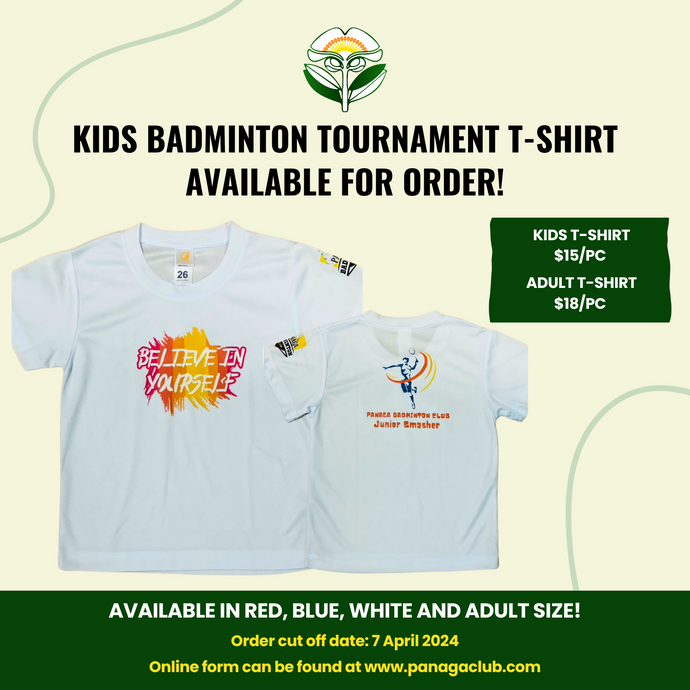 Kids Badminton Tournament T-Shirt Available For Order!