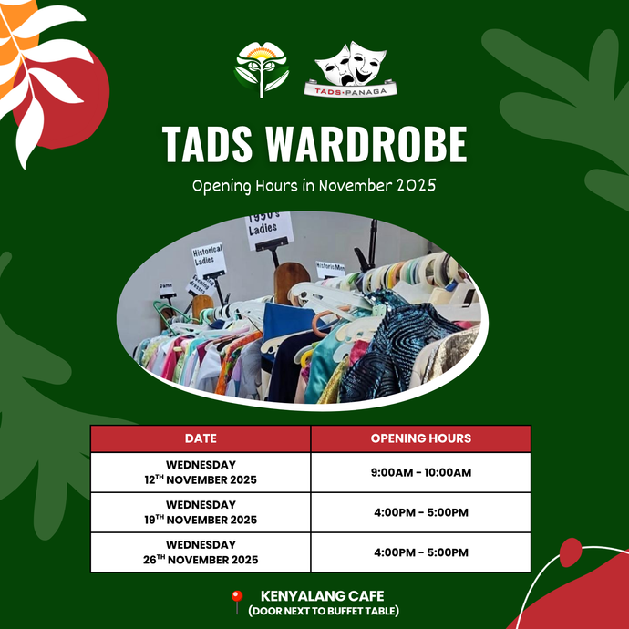 TADS Wardrobe Opening Hours for November 2025