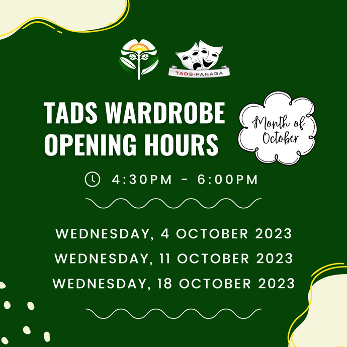 TADS Wardrobe Opening Hours For Month of October