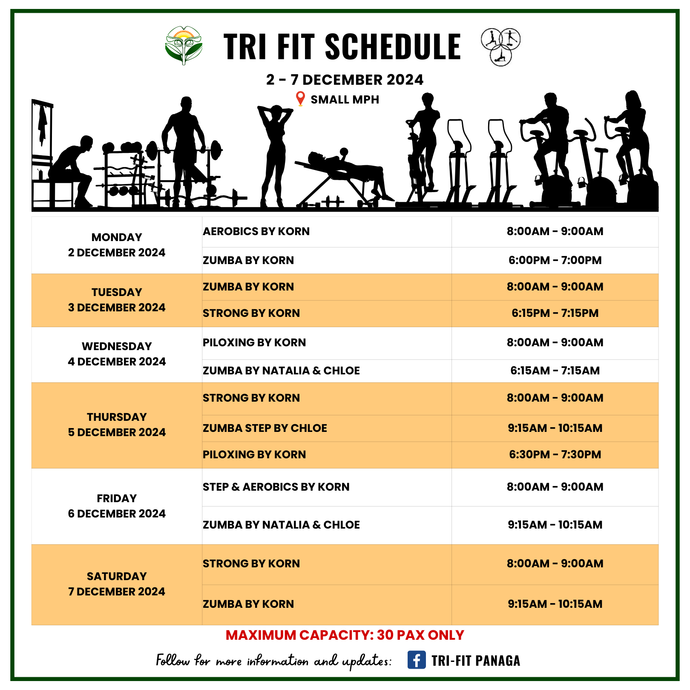 Tri-fit Schedule 2 to 7 December 2024