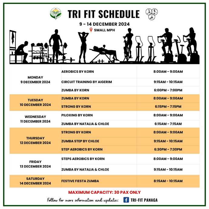 Tri-fit Schedule 9 to 14 December 2024