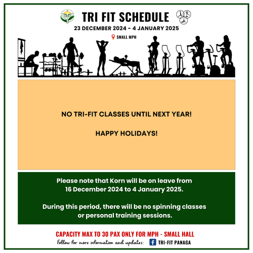 Taking a Break: Tri-Fit Classes Resume Next Year