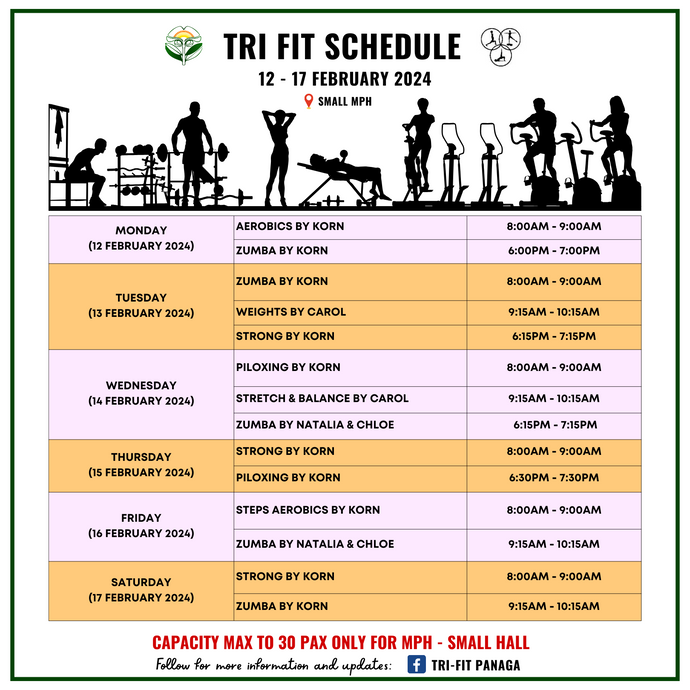 Tri-fit Schedule 5 to 10 February 2024