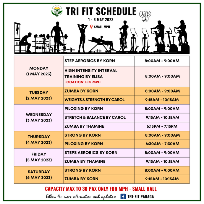 Tri-Fit Schedule 1 - 6 June 2023