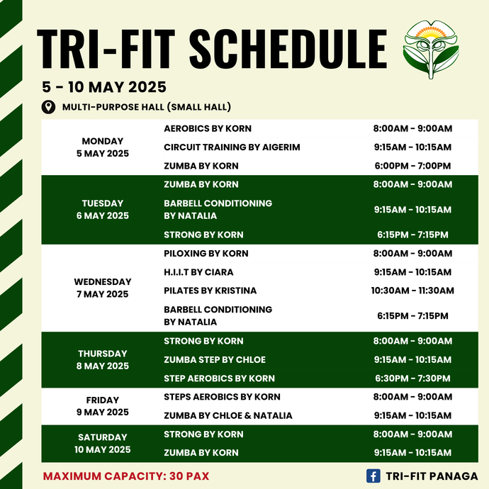 Tri-fit Schedule 5 to 10 May 2025