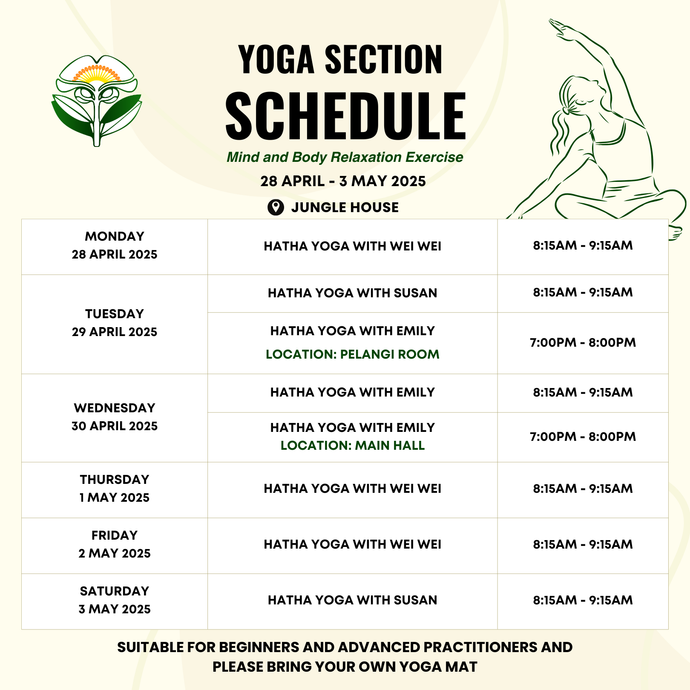 Yoga Schedule 28 April to 3 May 2025