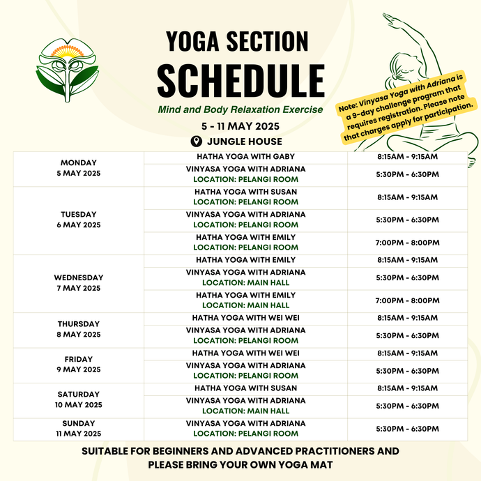 Amended - Yoga Schedule for 5 to 11 May 2025