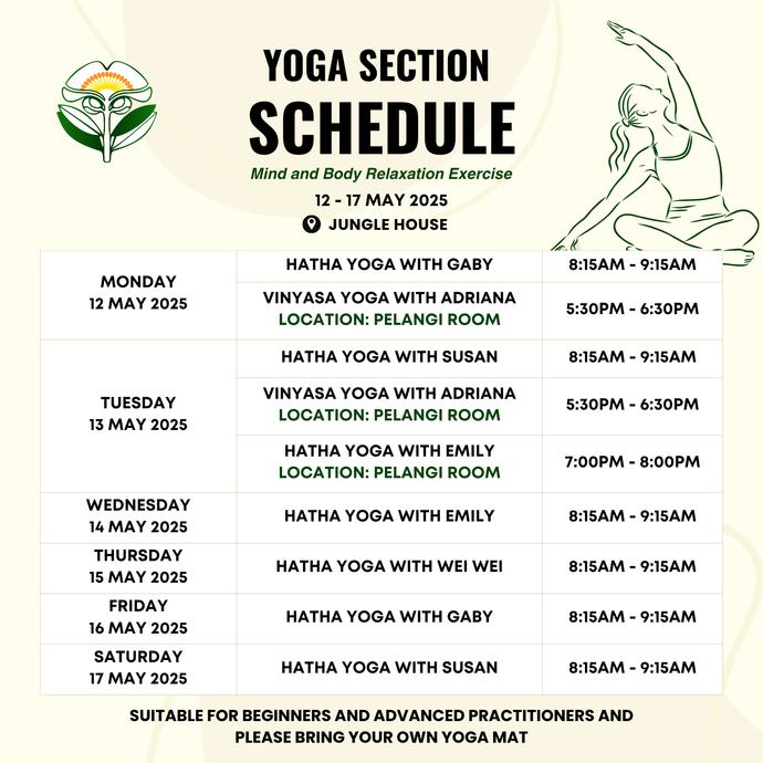 Yoga Schedule 12 to 17 May 2025