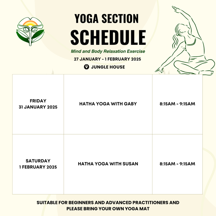 Yoga Schedule on 27 January to 1 February 2025