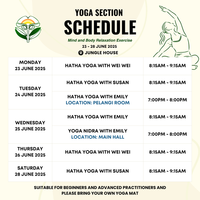 Yoga Schedule 23 to 28 June 2025
