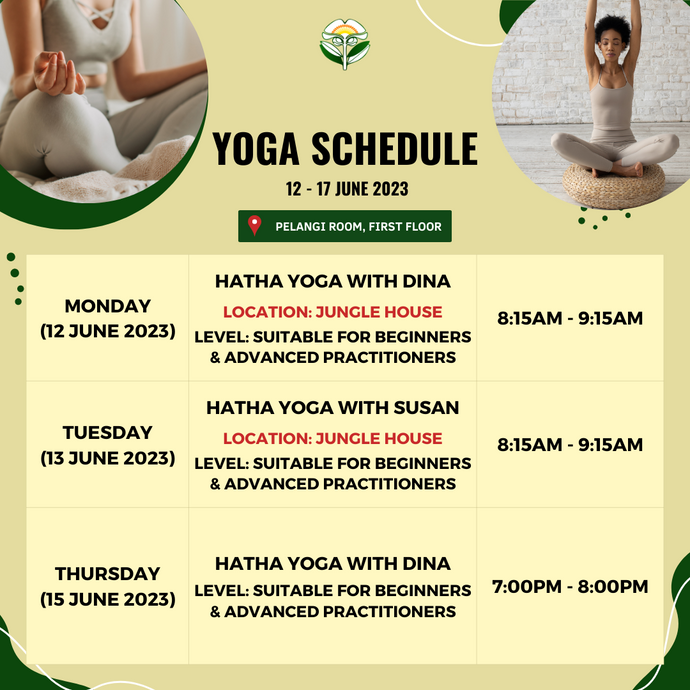 Yoga Schedule 12 - 17 June 2023