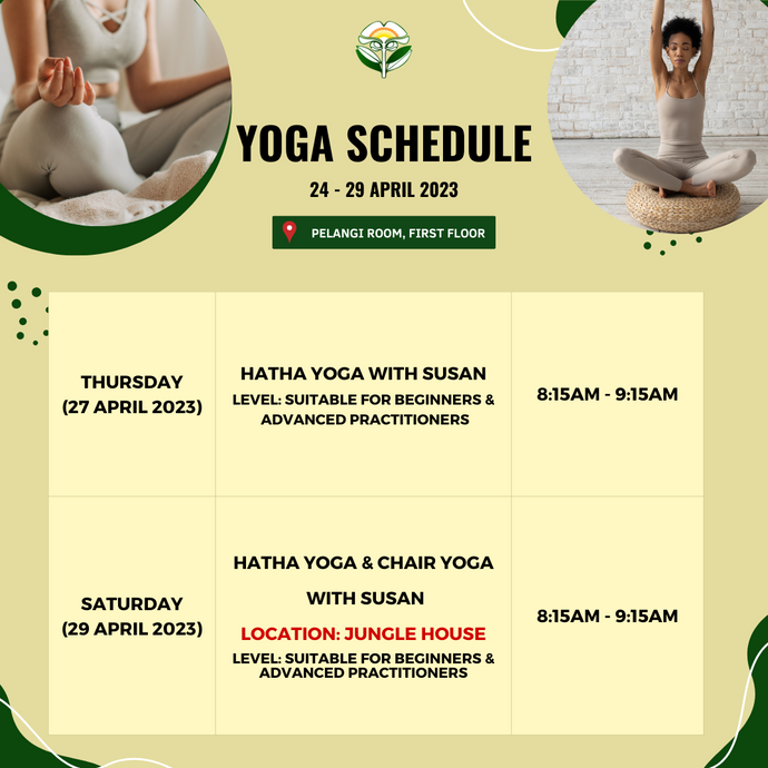 Yoga Schedule 24 - 29 April 2023