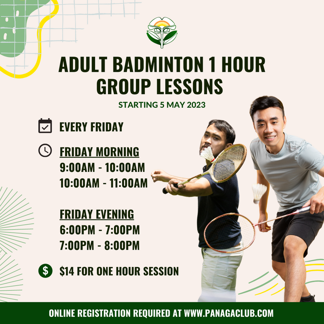 Adult Badminton 1 Hour Lesson