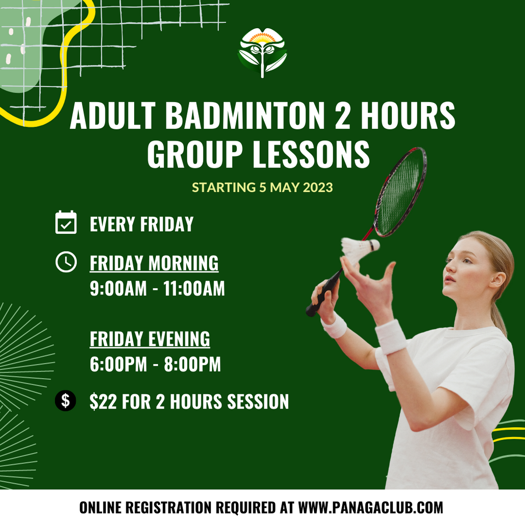 Adult Badminton 2 Hours Group Lessons